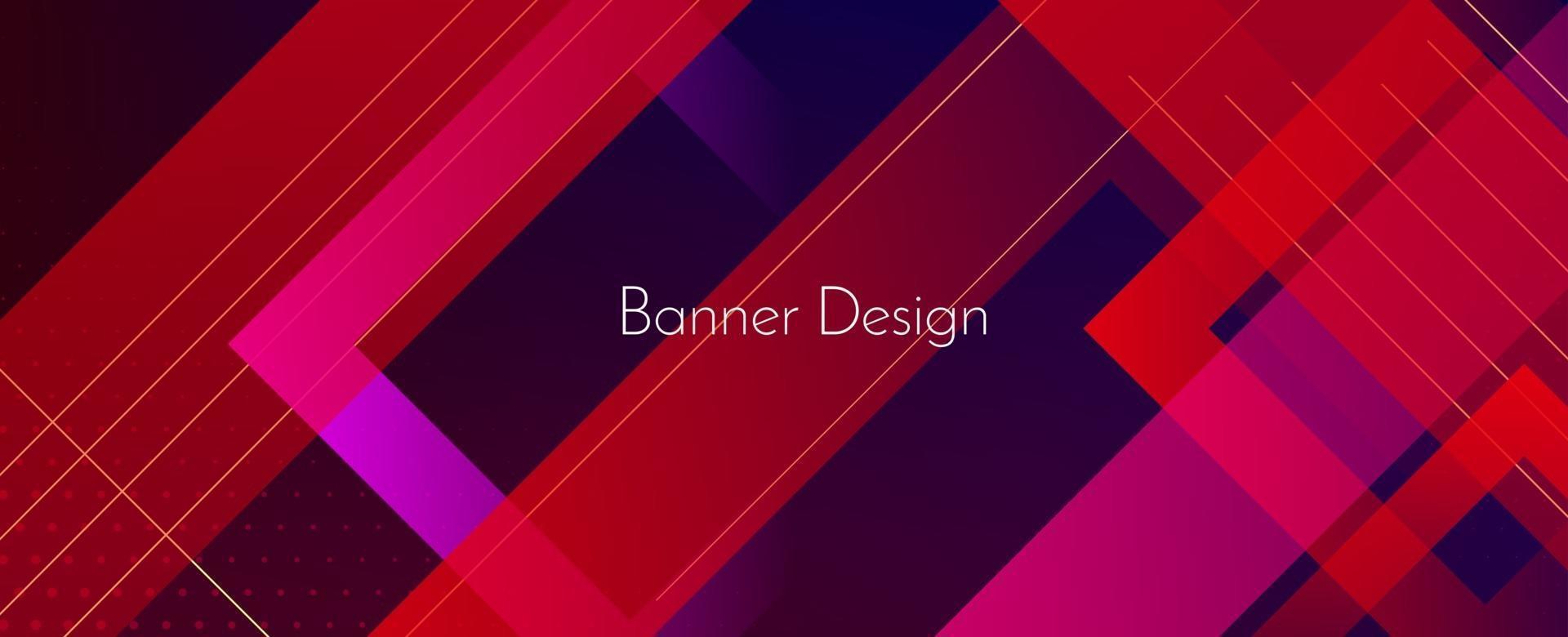 Fondo de diseño de banner decorativo moderno colorido geométrico oscuro abstracto vector