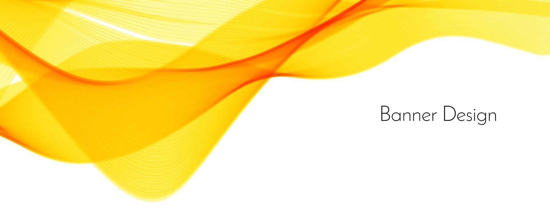Abstract modern dynamic stylish red and yellow decorative pattern wave banner background vector