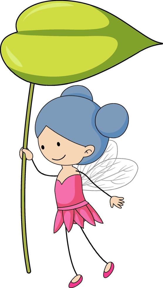 personaje de dibujos animados simple de una pequeña hada aislada vector