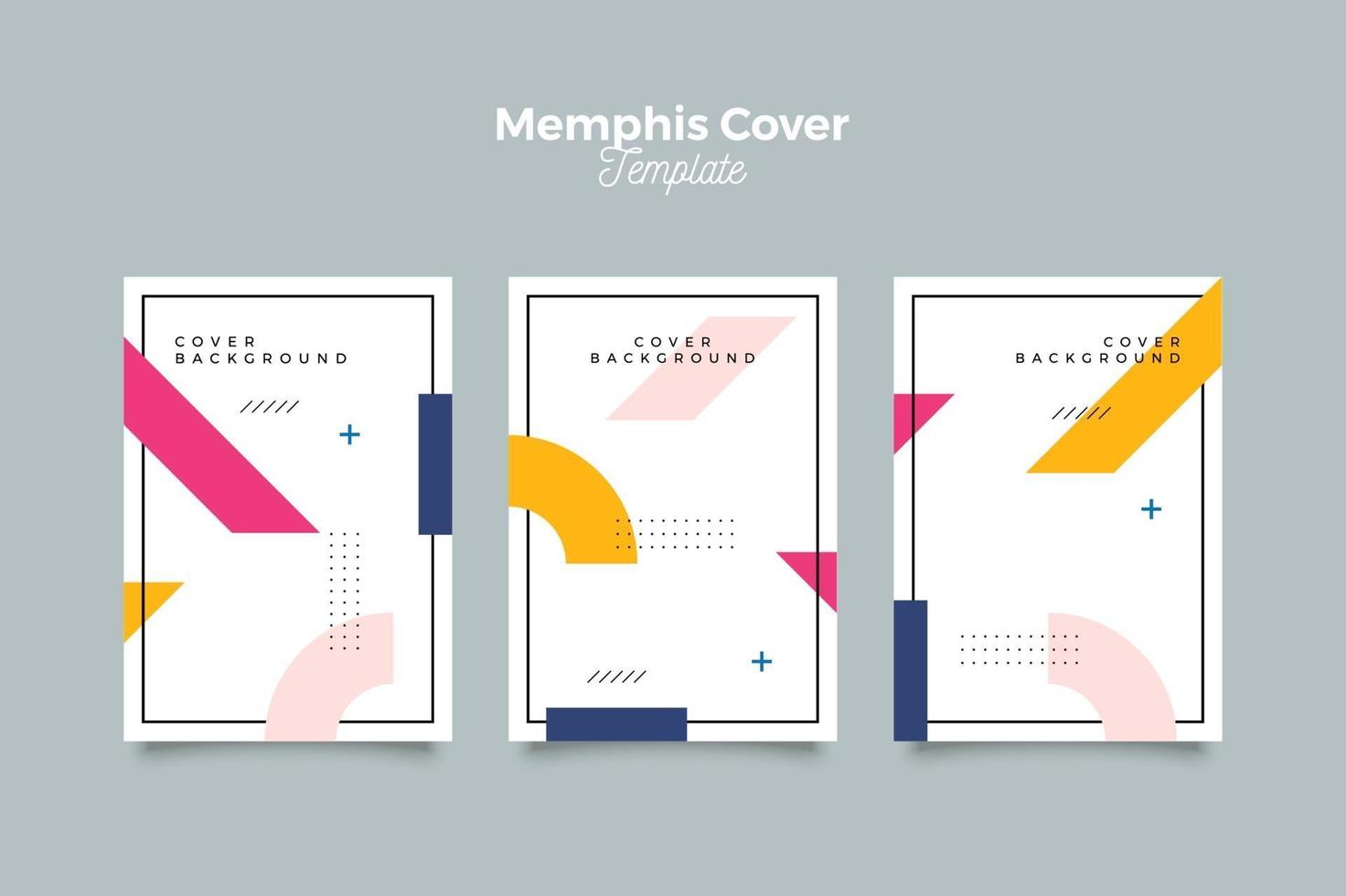 Set of memphis colorful geometric cover design templates vector