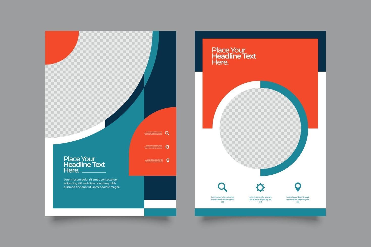 Circle webinar flyer template with abstract shapes vector