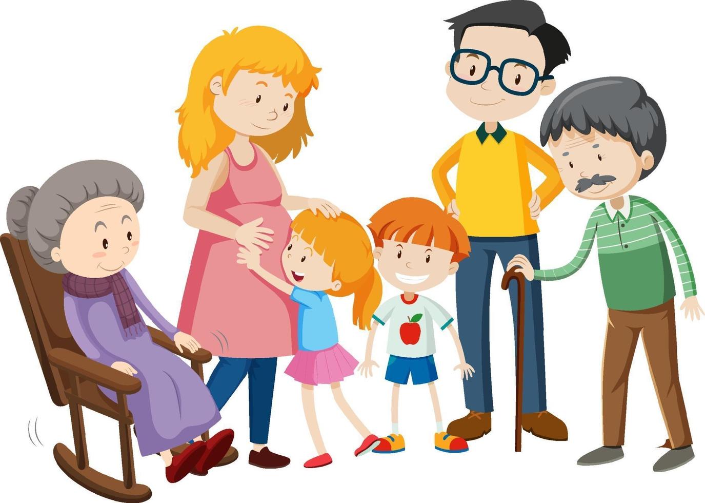 Member of family cartoon character on white background 2203239 Vector Art  at Vecteezy