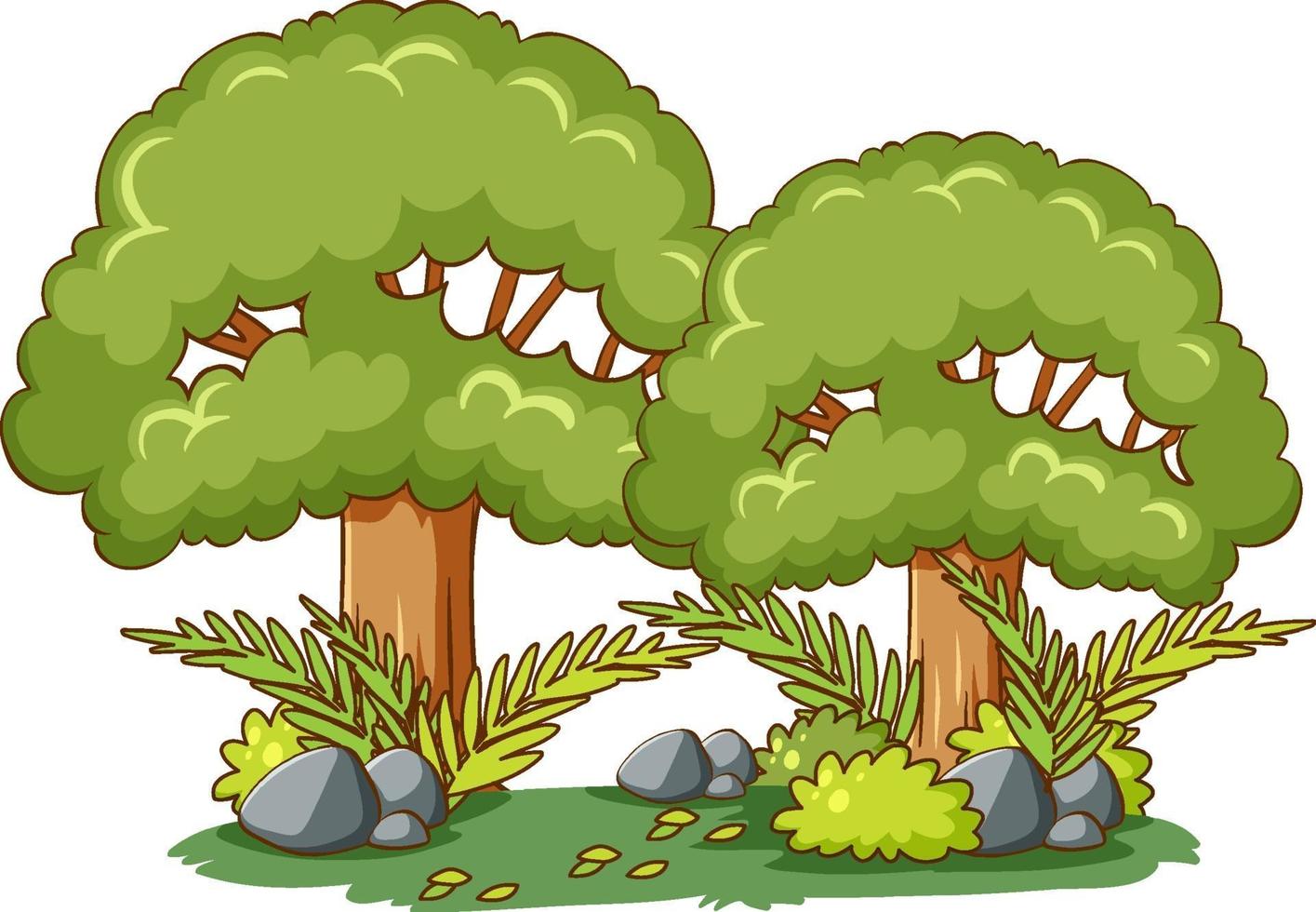 árbol con elemento de la naturaleza en estilo de dibujos animados aislado  sobre fondo blanco 2203246 Vector en Vecteezy