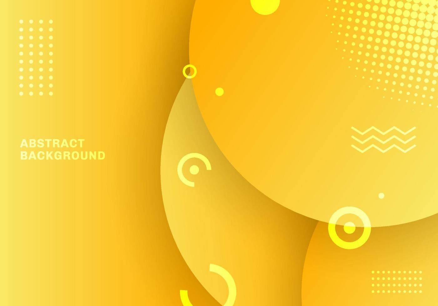 Abstract background yellow color circles geometric element design with dot halftone pattern decoration. vector