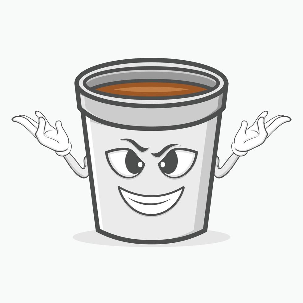 gráfico de vector de ilustración de personaje de taza de café