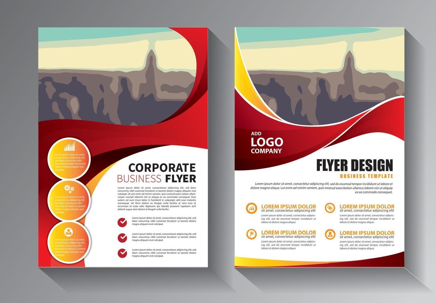 Brochure design, cover modern layout, annual report, poster, flyer in A4 with colorful triangles, geometric shapes for tech, science, market with light background vector