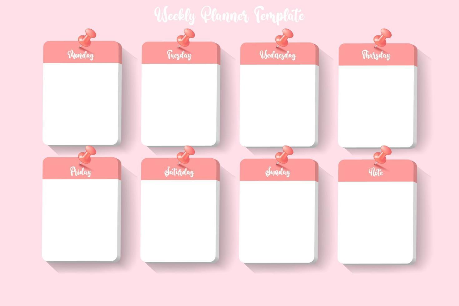 weekly planner template vector