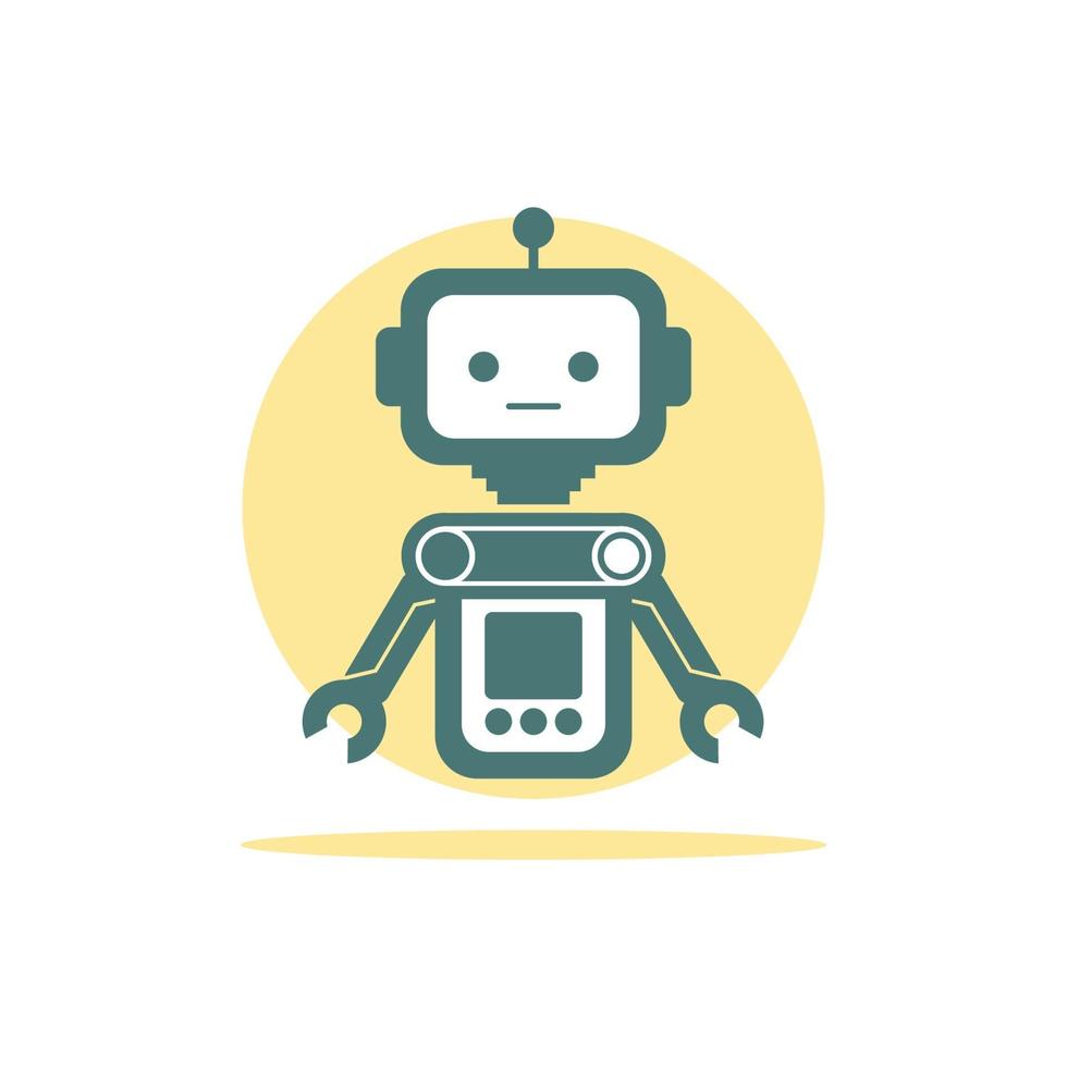 metal robot flat illustration vector image