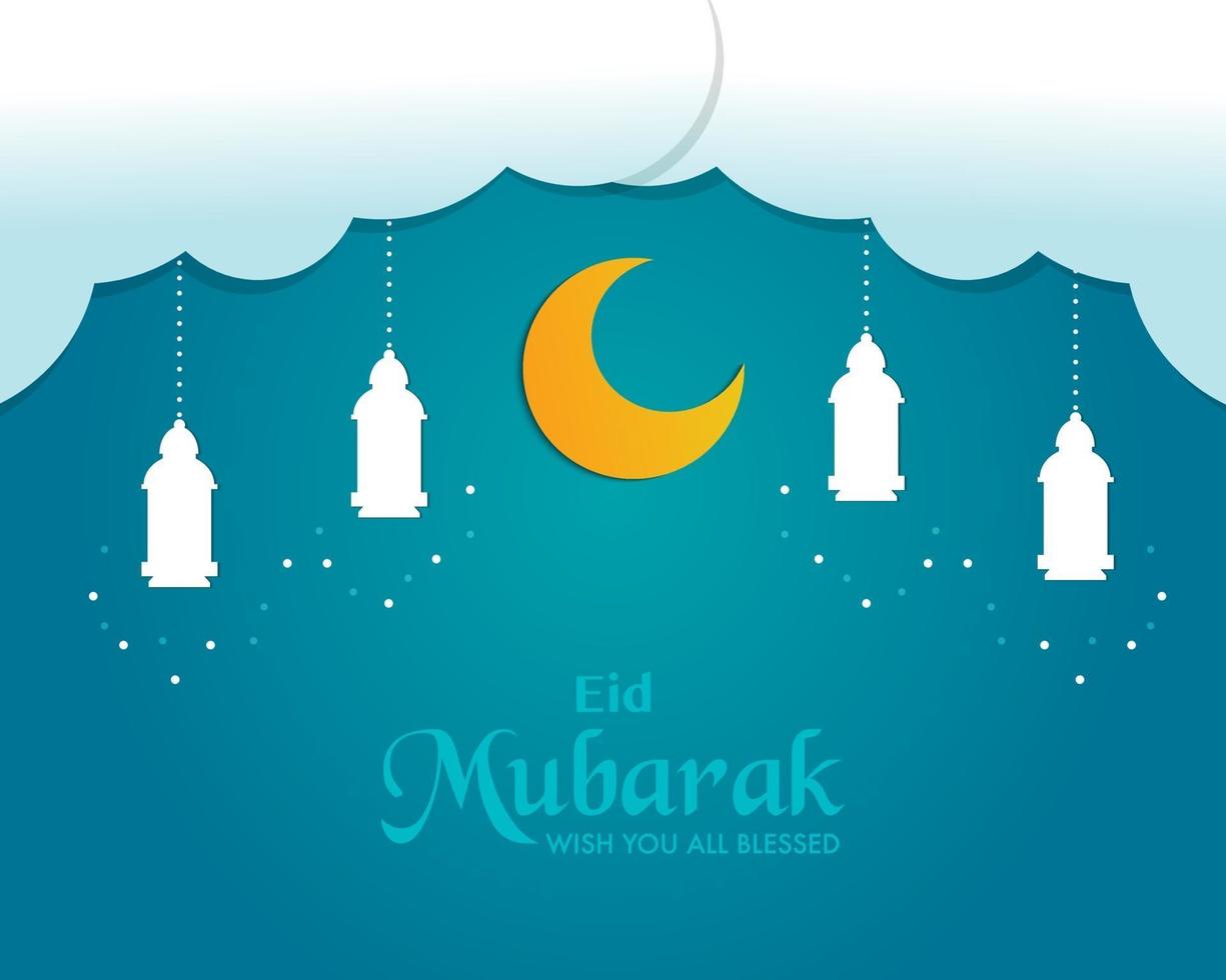 Eid Mubarak Simple Background Vector