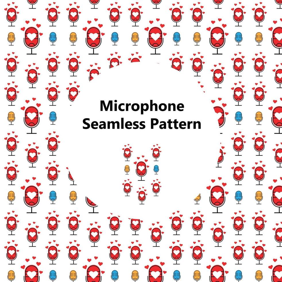 microphone pattern. Perfect for crafts projects, background, graphic design, scrapbooking and other vector
