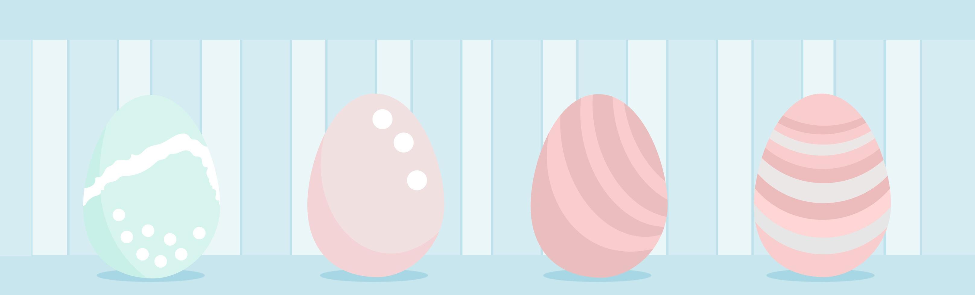 Happy Easter eggs set for greeting card easter day, border, header, website, social vector