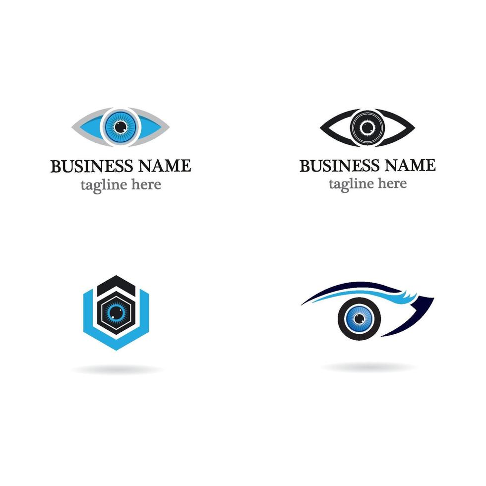 Eye logo icon set vector