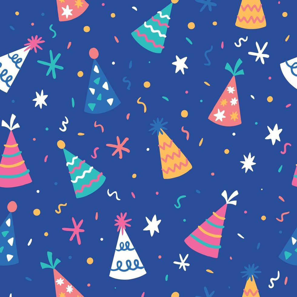 Birthday caps pattern vector