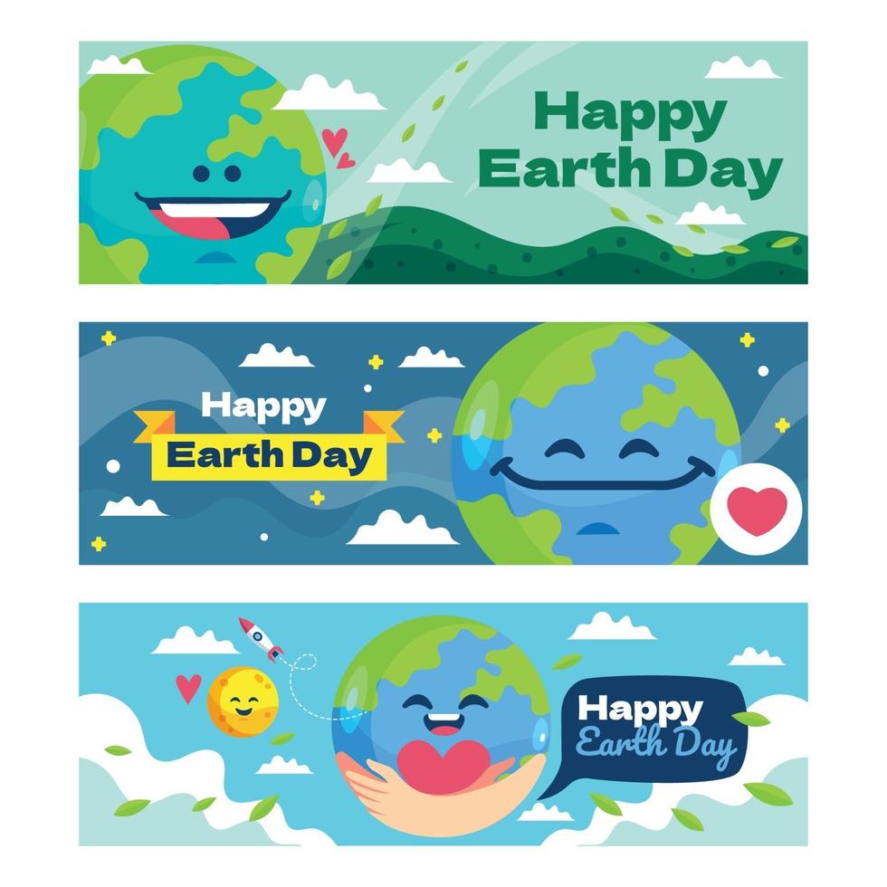 Happy Earth's Day Banner Template vector