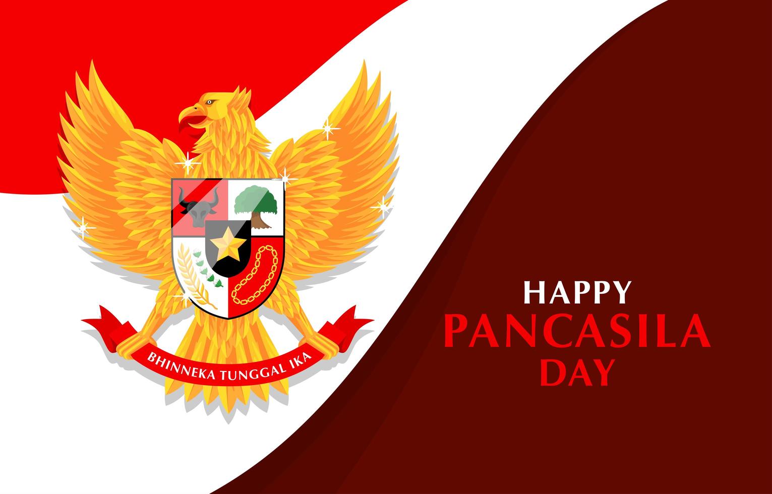 feliz dia de la pancasila vector