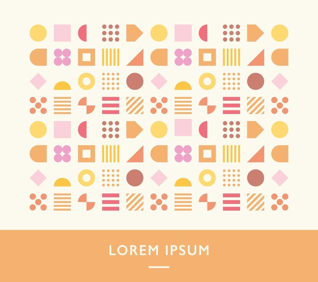 Pattern mosaic made of cute and various shapes. Simple pattern design template. vector