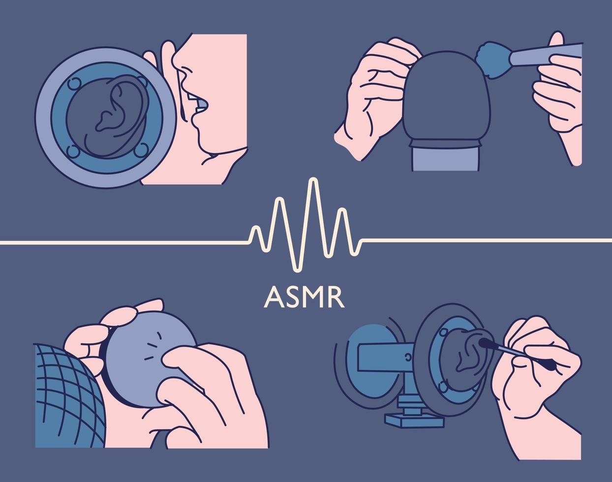 Ilustración Vectorial Con Texto ASMR Que Significa Sensación De🏈