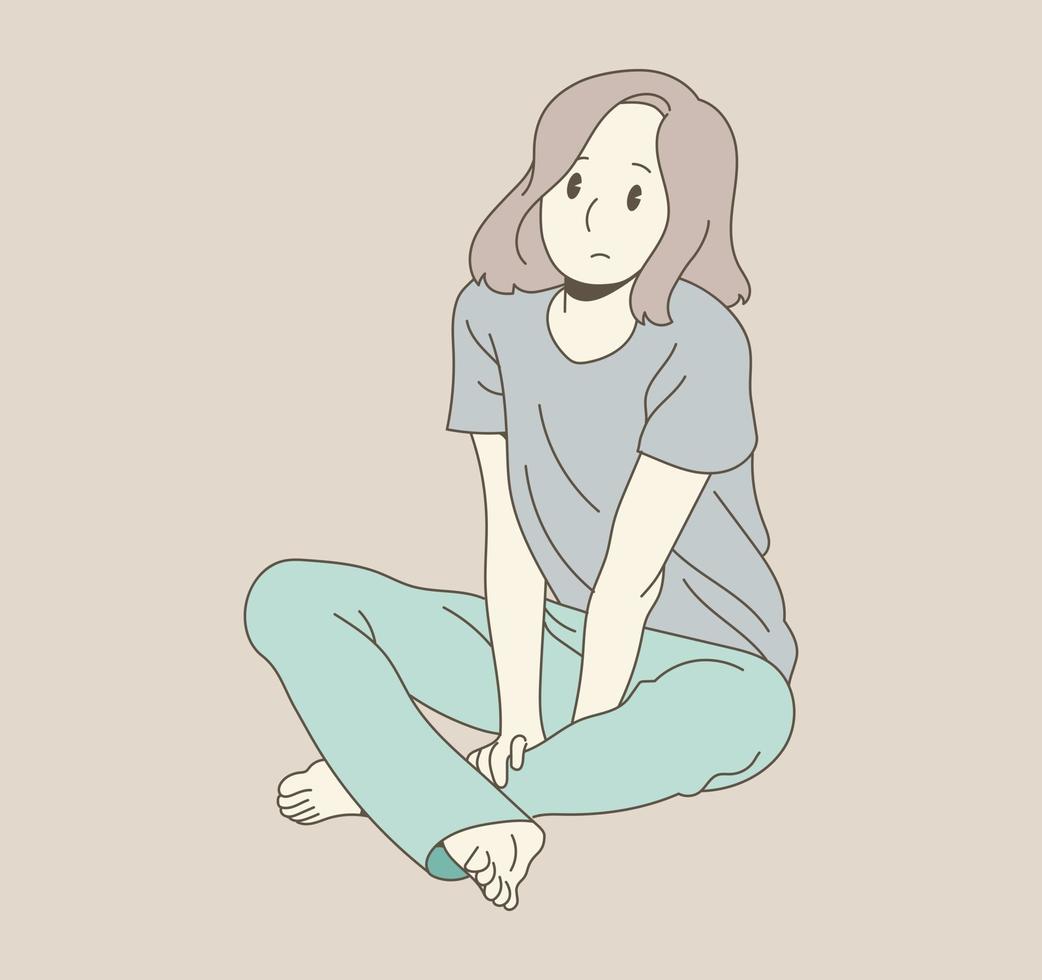 A girl is sitting 2203792 Vector Art at Vecteezy