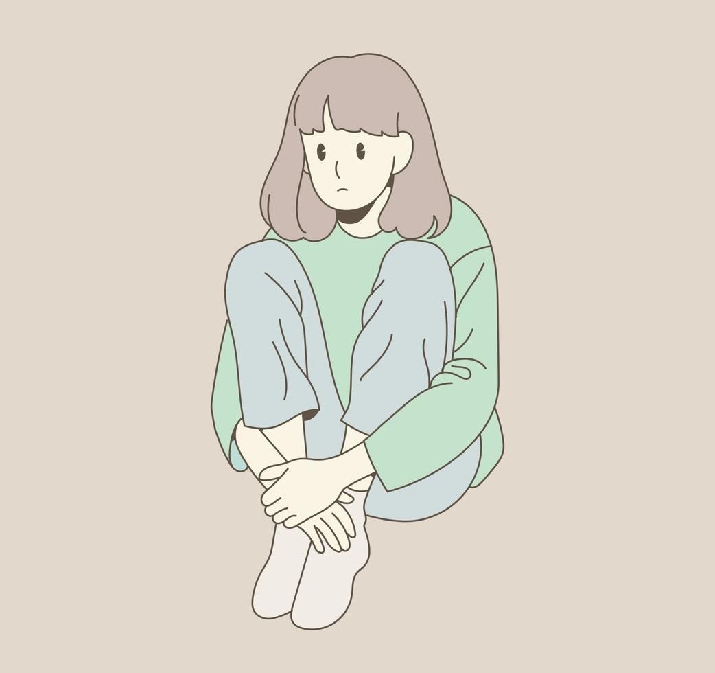 A girl is sitting vector