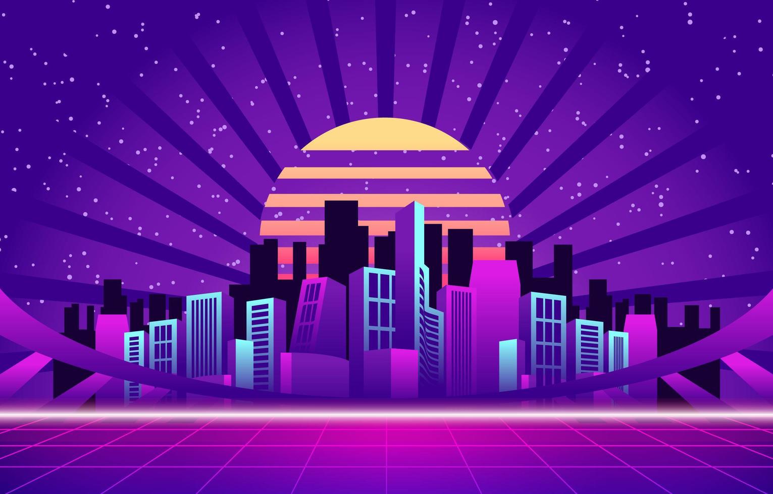 Enthralling Nightlife in Neon City Background vector