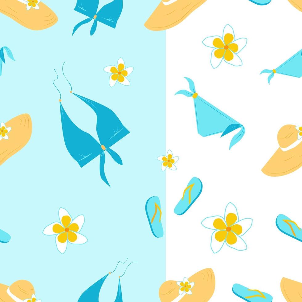 Summer Beach Seamless Pattern with Swimsuit vector