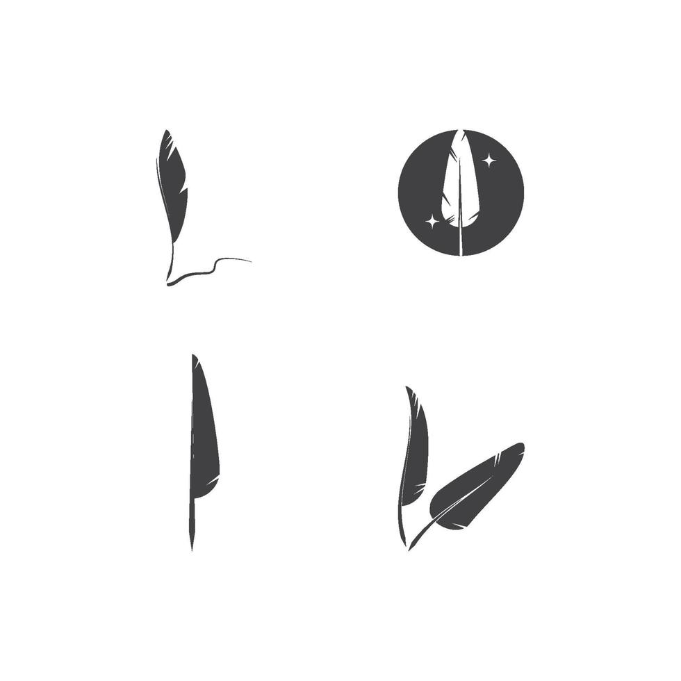 plantillas de logotipos de plumas vector