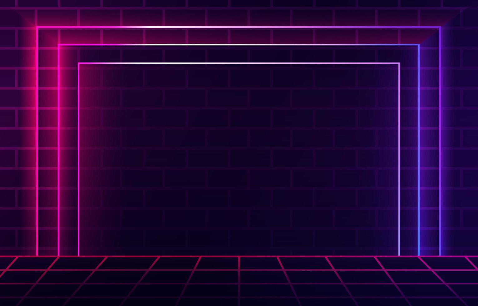 Empty Square Neon Background vector