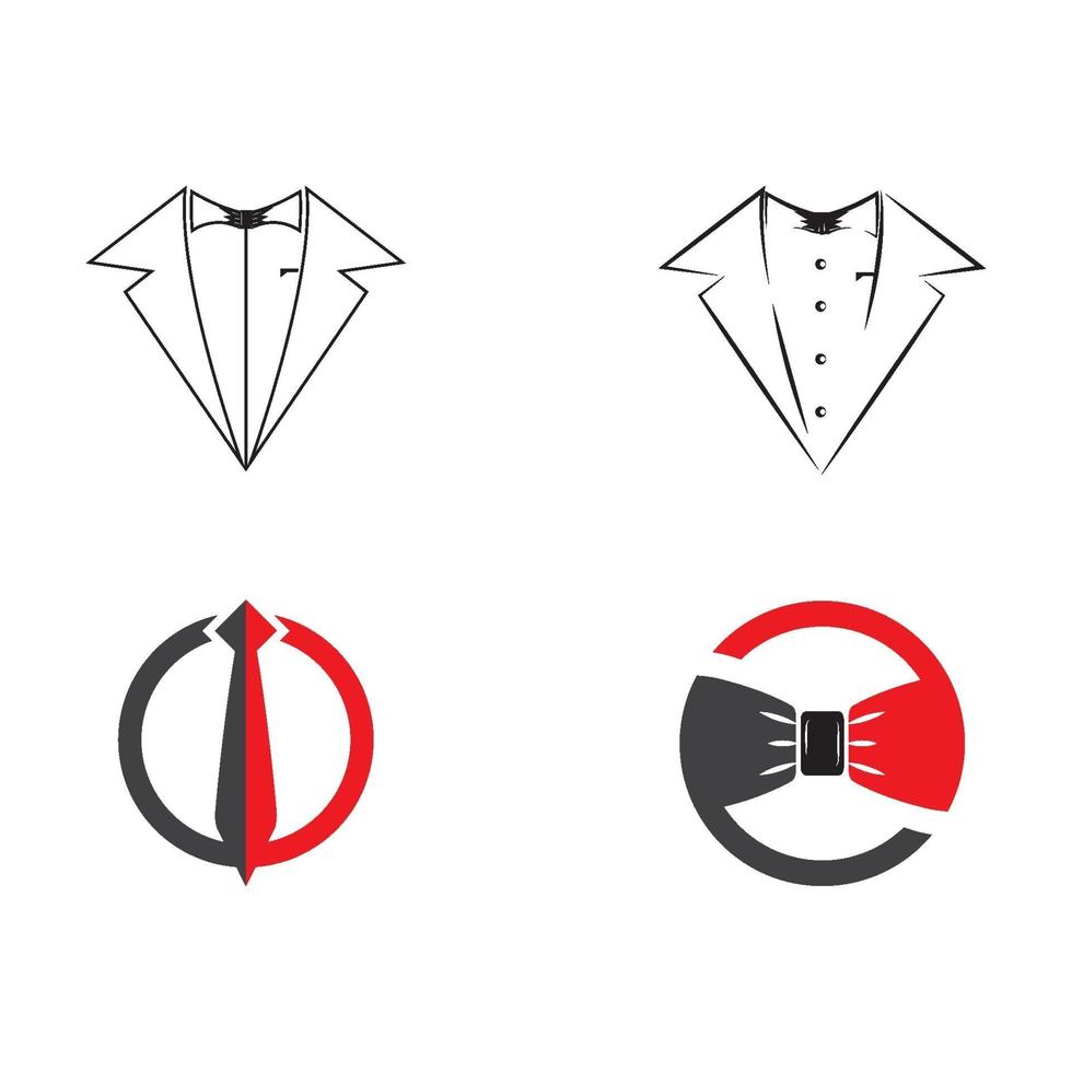 Set Tuxedo Logo Template vector symbol