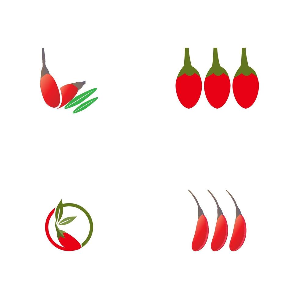 Set Goji berries logo. Isolated goji berries on white background vector