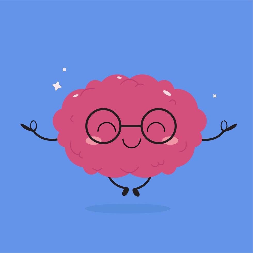 Yoga brain. Yoga for healthy brain and stress free. vector