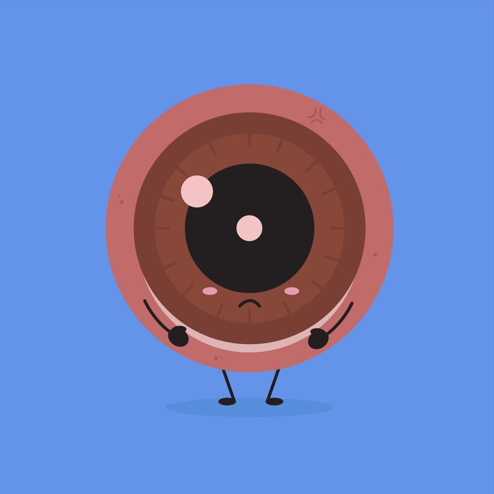 bola de ojo humano rojo. Ilustración del concepto de conjuntivitis. vector