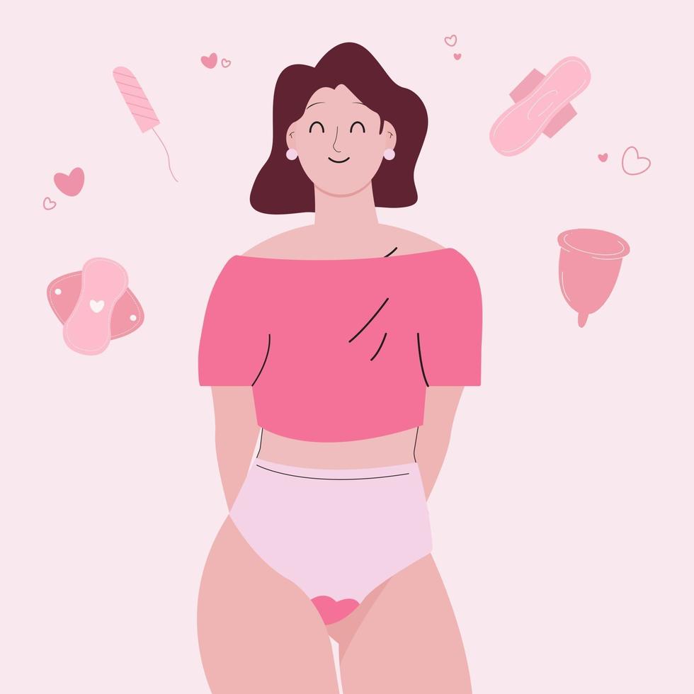 Menstruation, period, reproduction or female fertility concept illustration vector