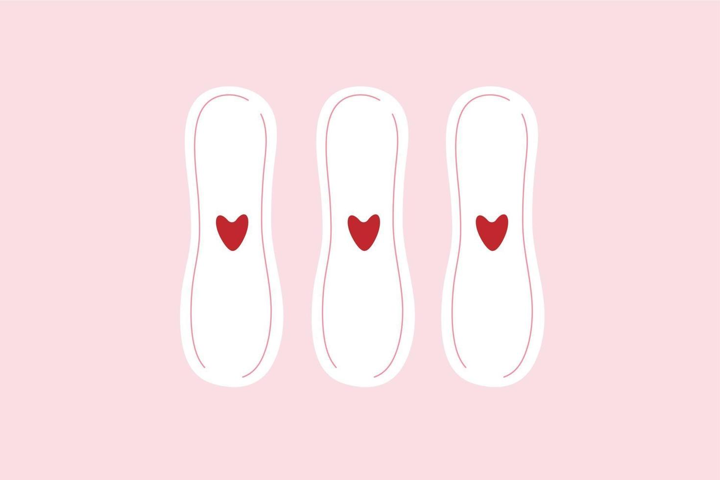 vector illustration of menstrual pads. menstruation concept vector.