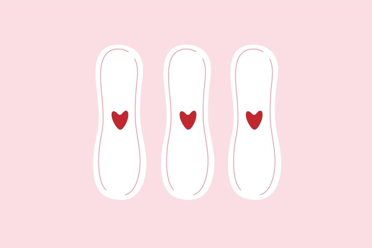 ilustración vectorial de almohadillas menstruales. vector de concepto de menstruación.