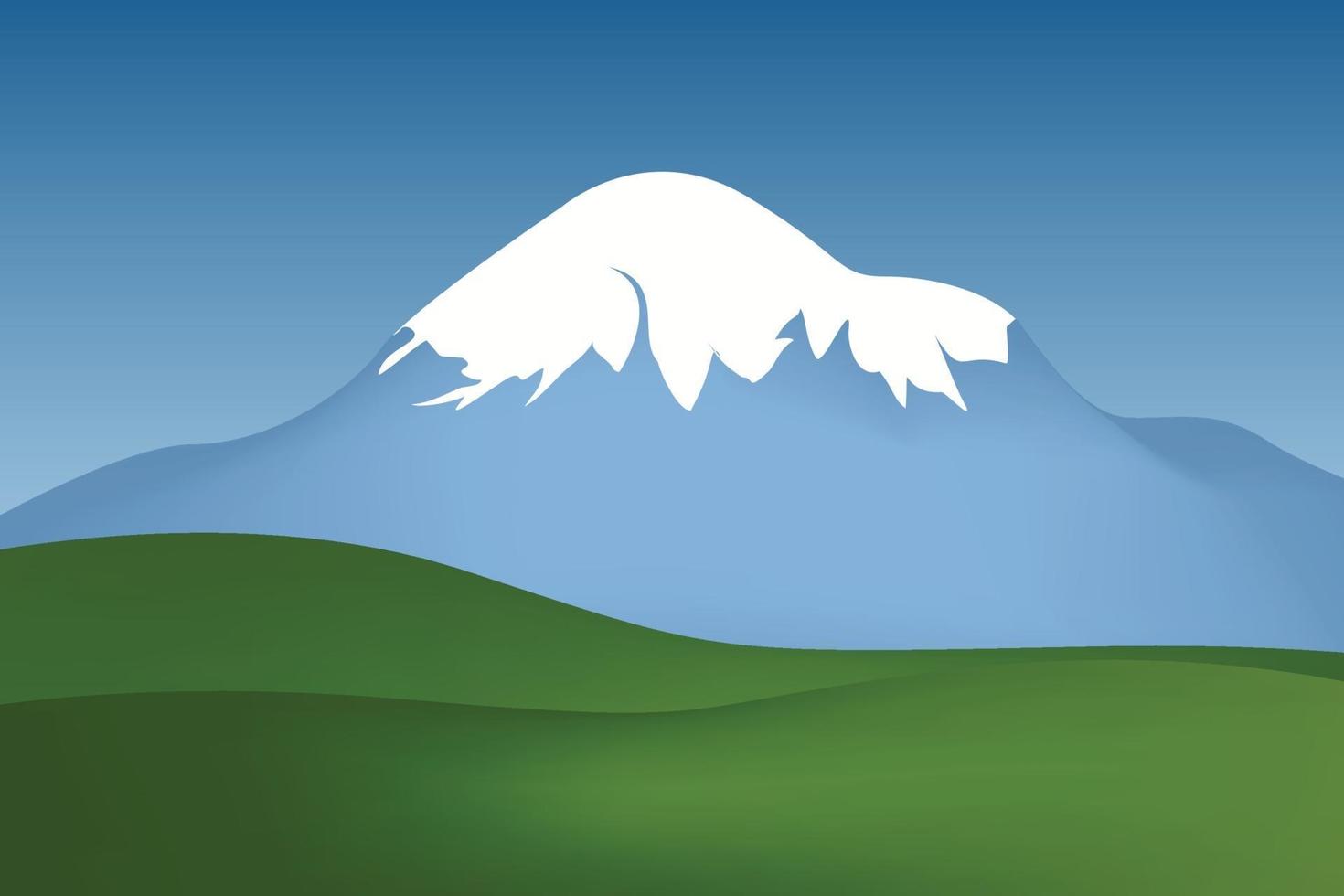 Unique Greenery and Mountain Landscape vector