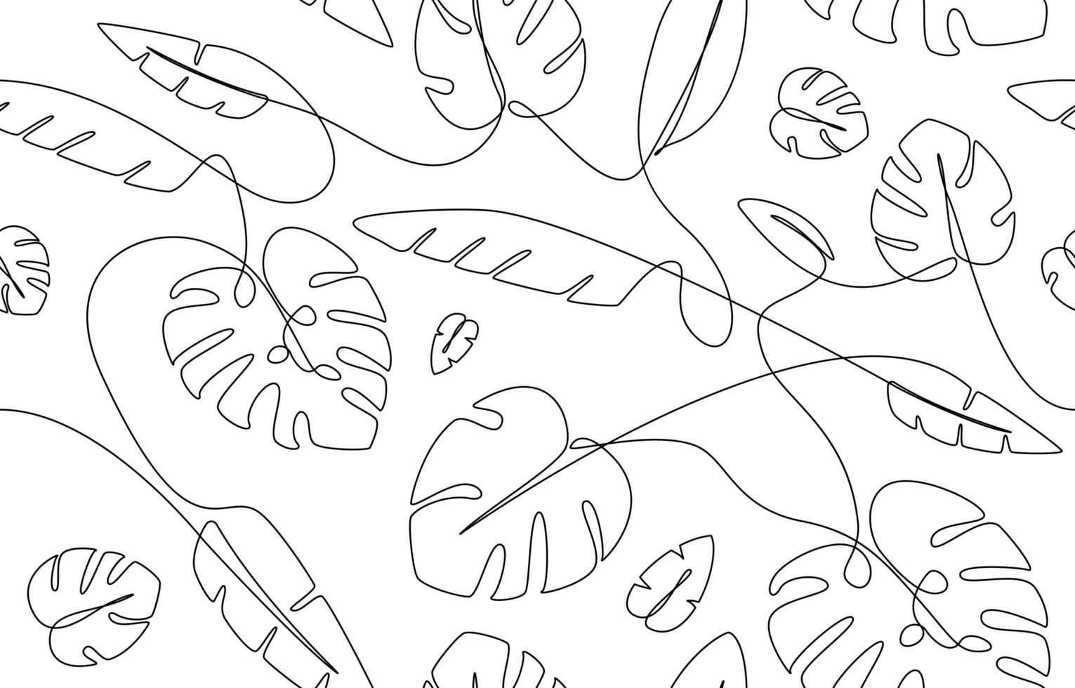 Tropical Leaves Seamless Background vector