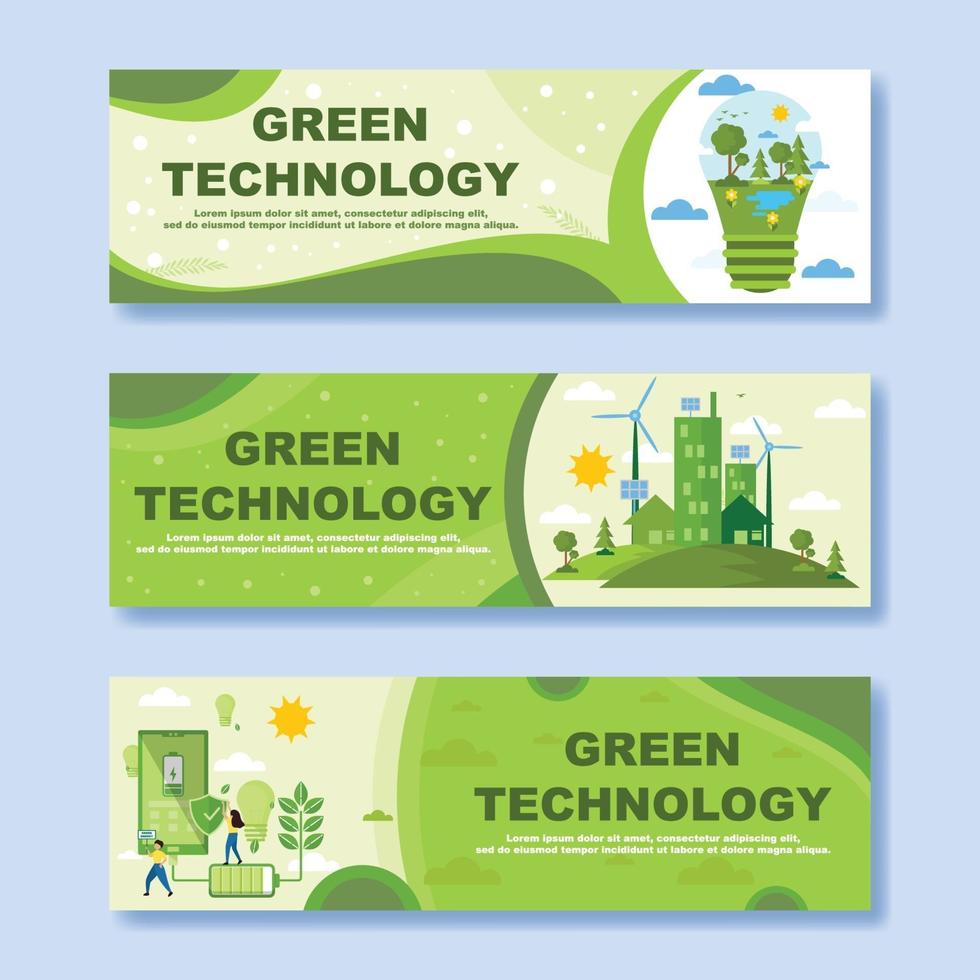 banner de tecnología verde vector