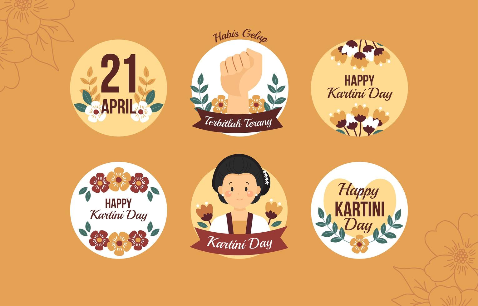 Woman Empowerment During Kartini Day Sticker vector