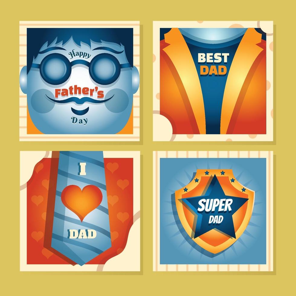 Father's Day Card Template vector