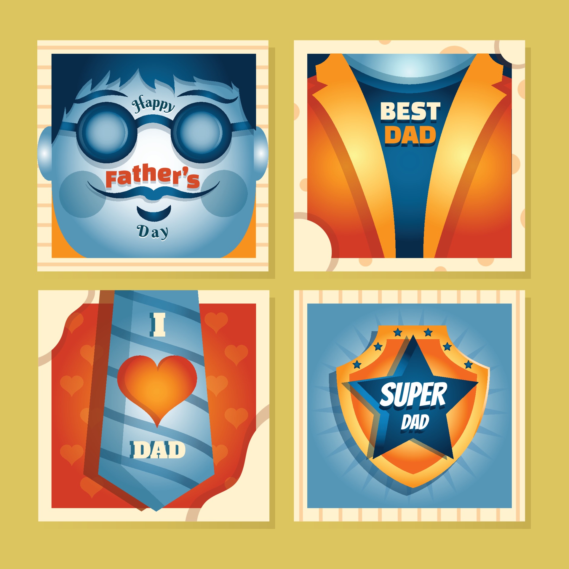 Father s Day Card Template 2204202 Vector Art At Vecteezy