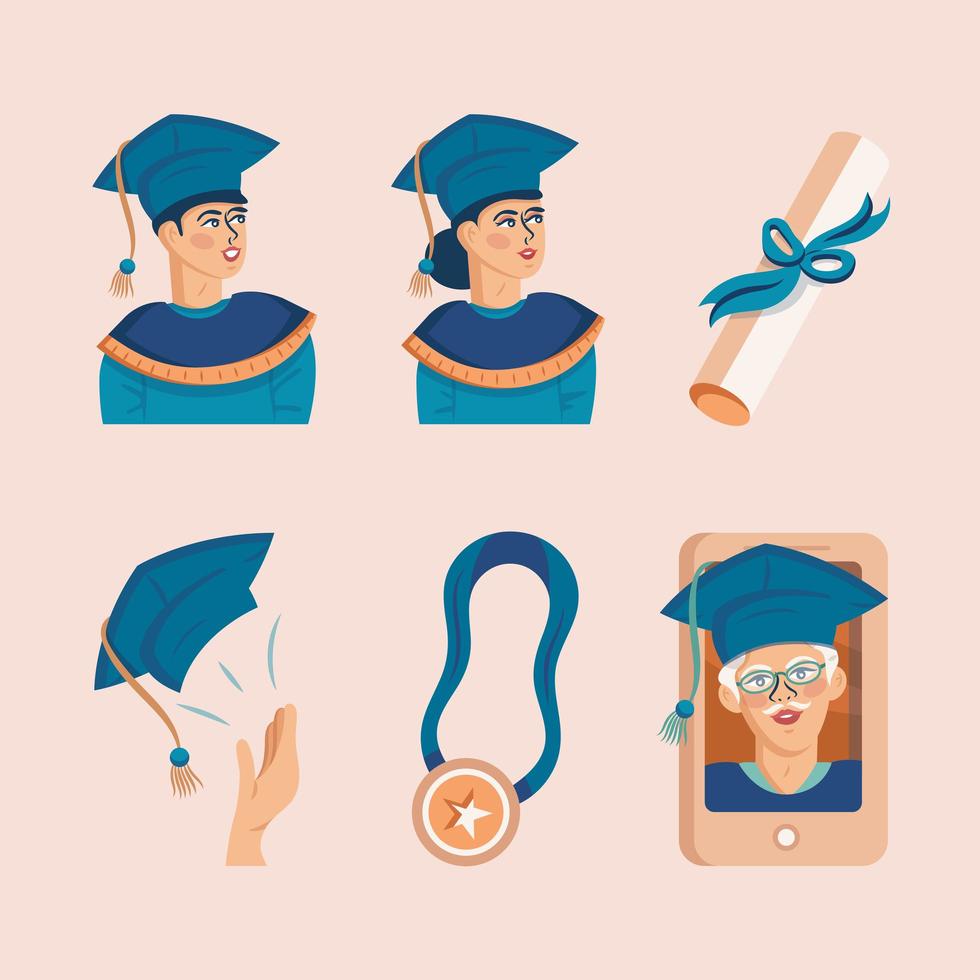 Blue Graduation Icon vector