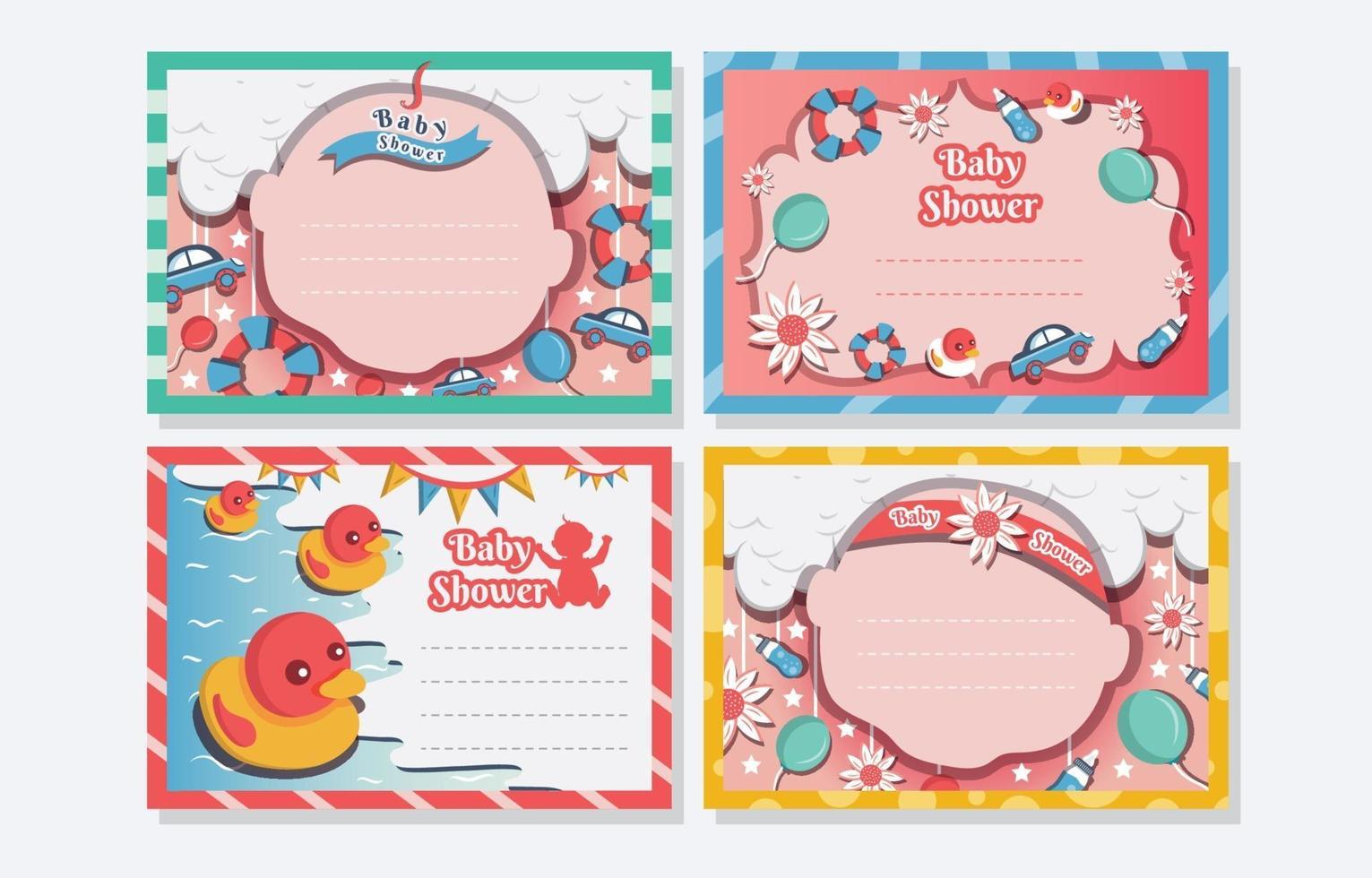 plantilla de tarjeta de baby shower bornday vector