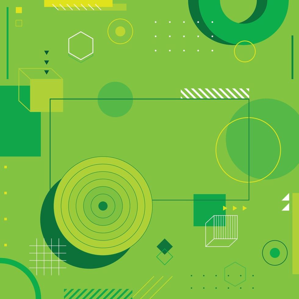 Abstract Flat Green Geometric Background vector