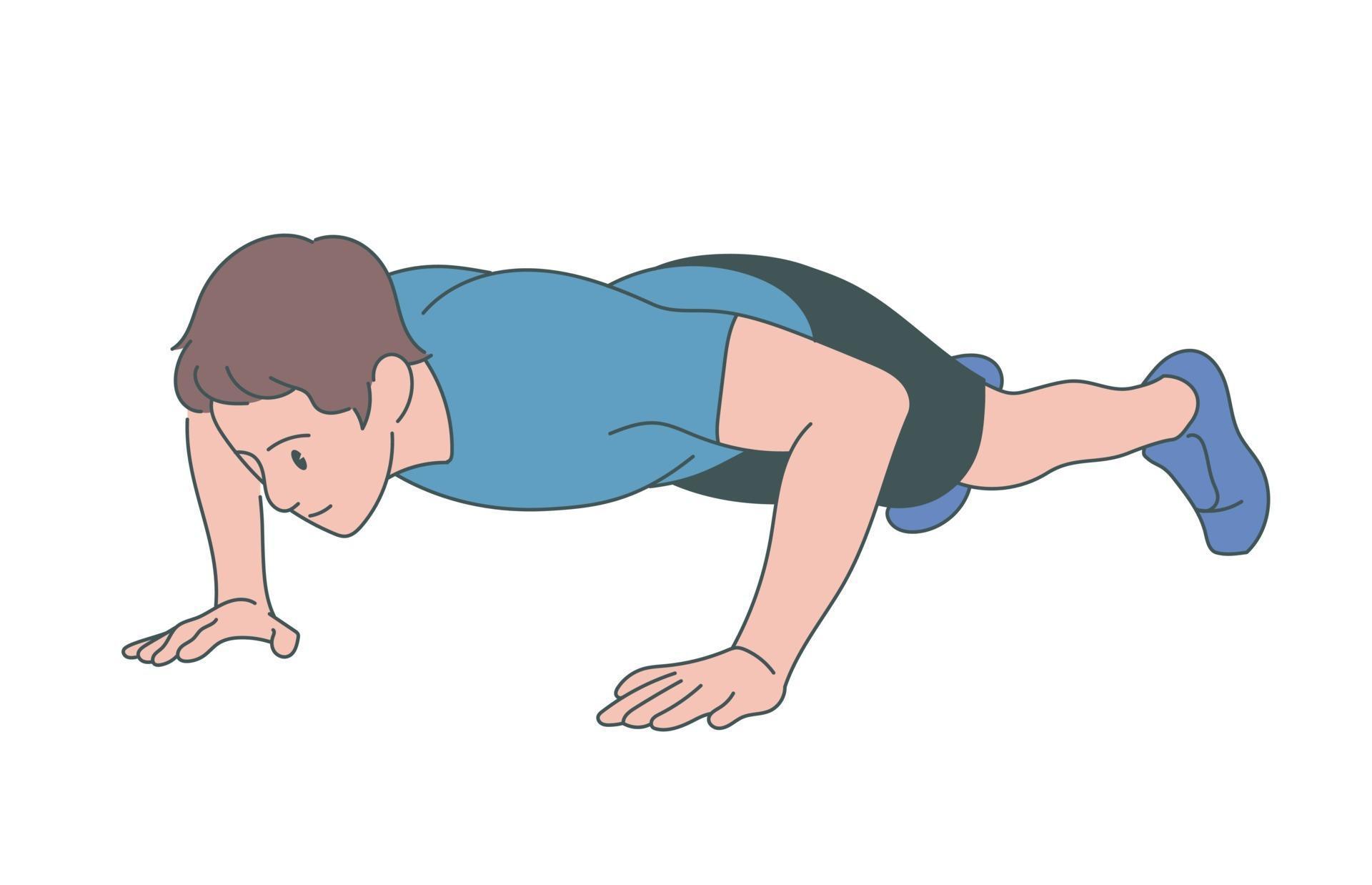 A man is doing a push-up. Hand drawn style vector design illustrations ...