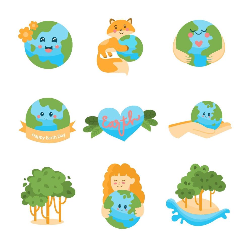 Happy Earth Day Sticker vector