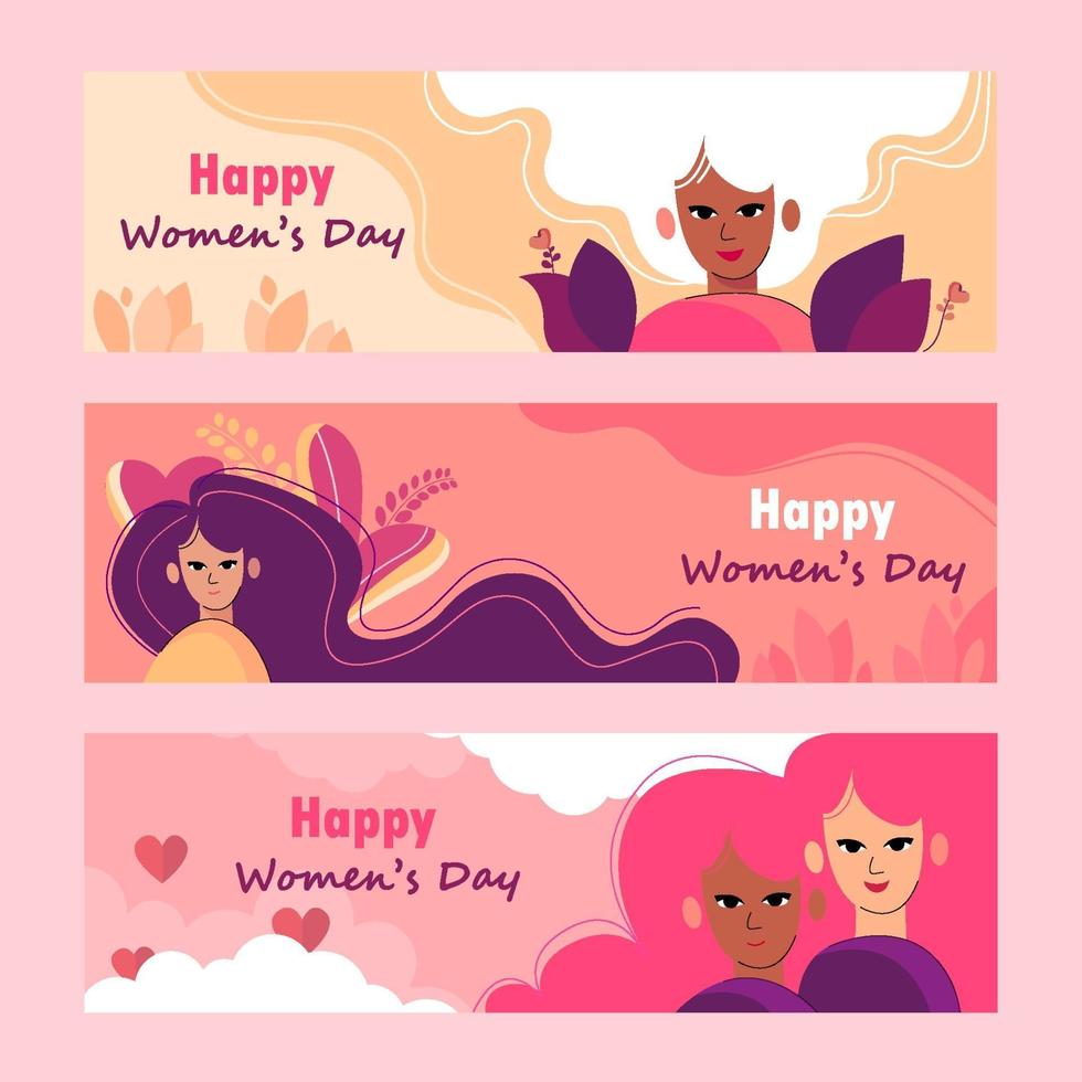 banner de feliz dia de la mujer vector