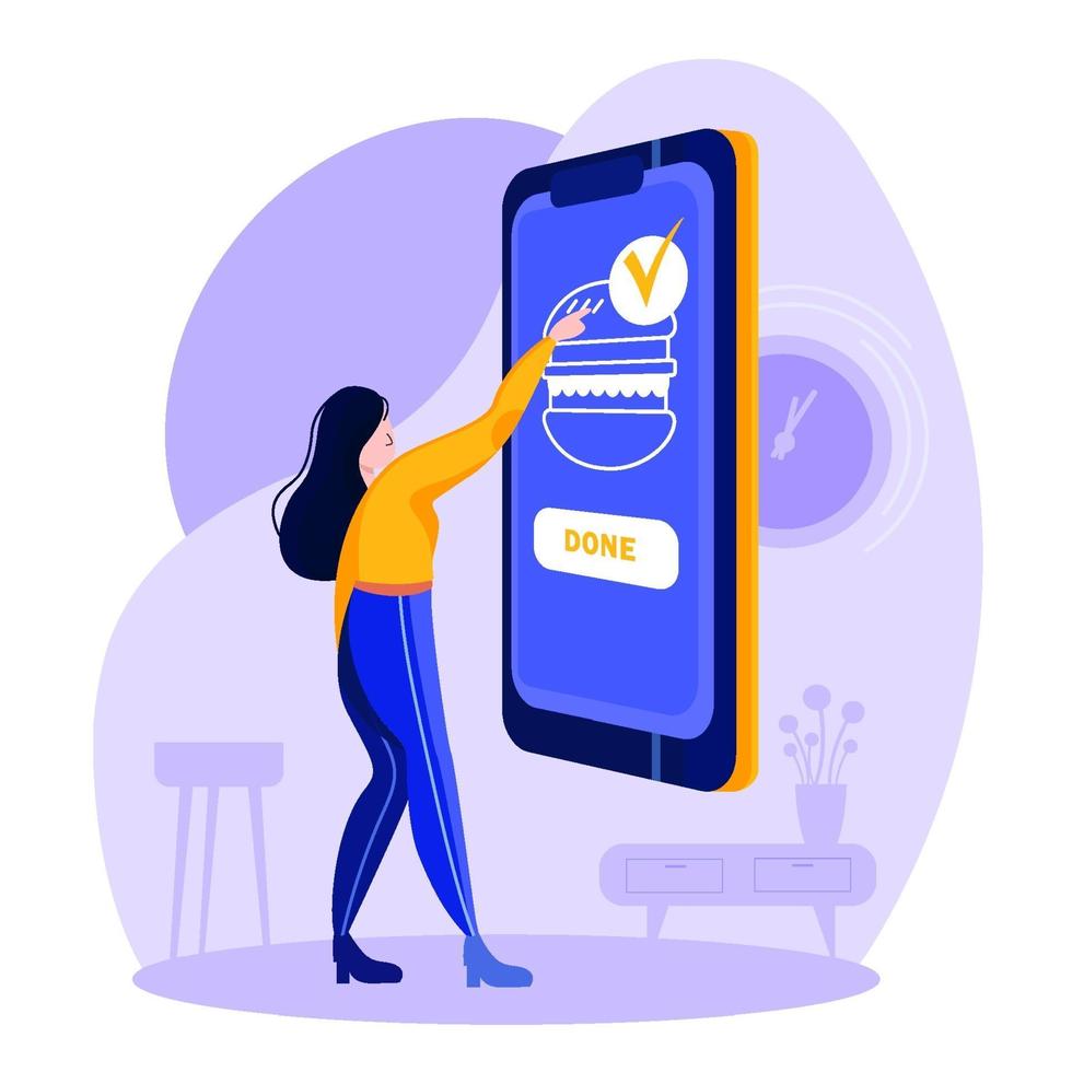 tecnología simple y eficiente para pedir comida por teléfono vector