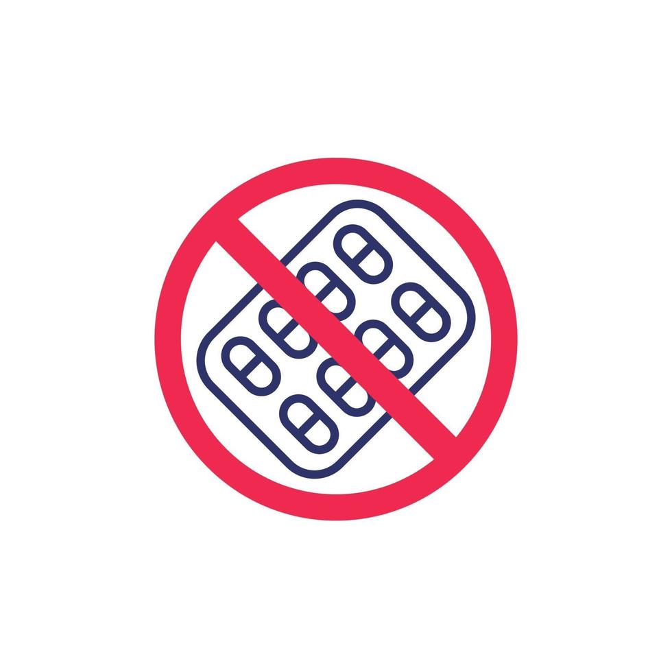 No pills or stop drug abuse vector sign