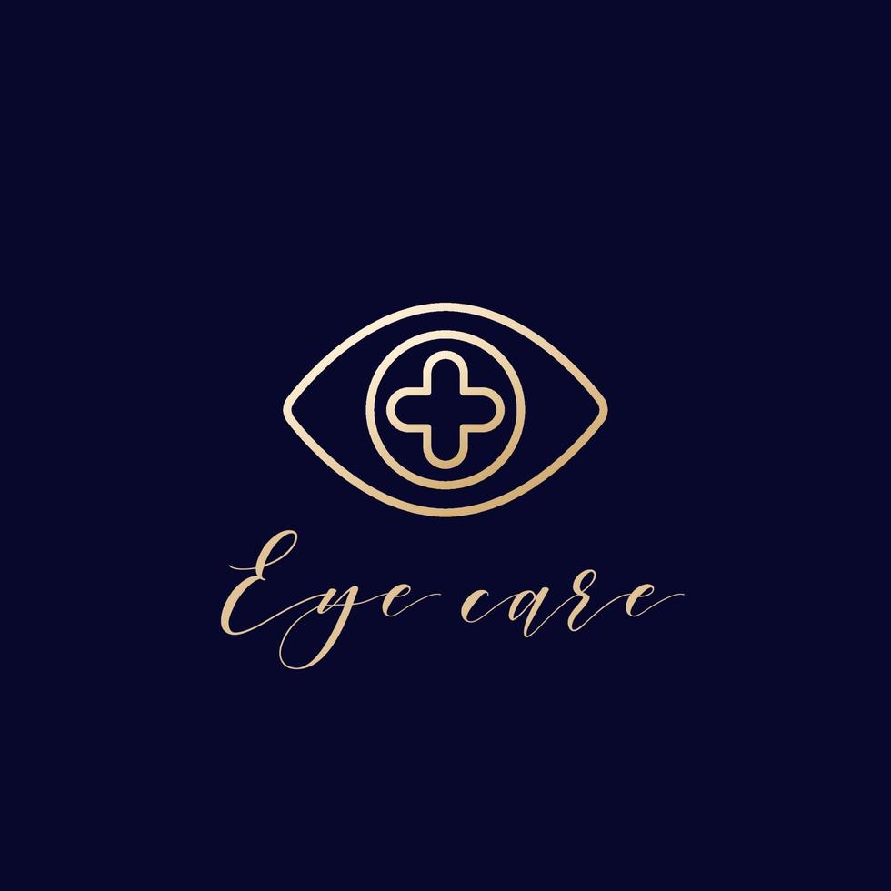 eye with plus line logo design vector