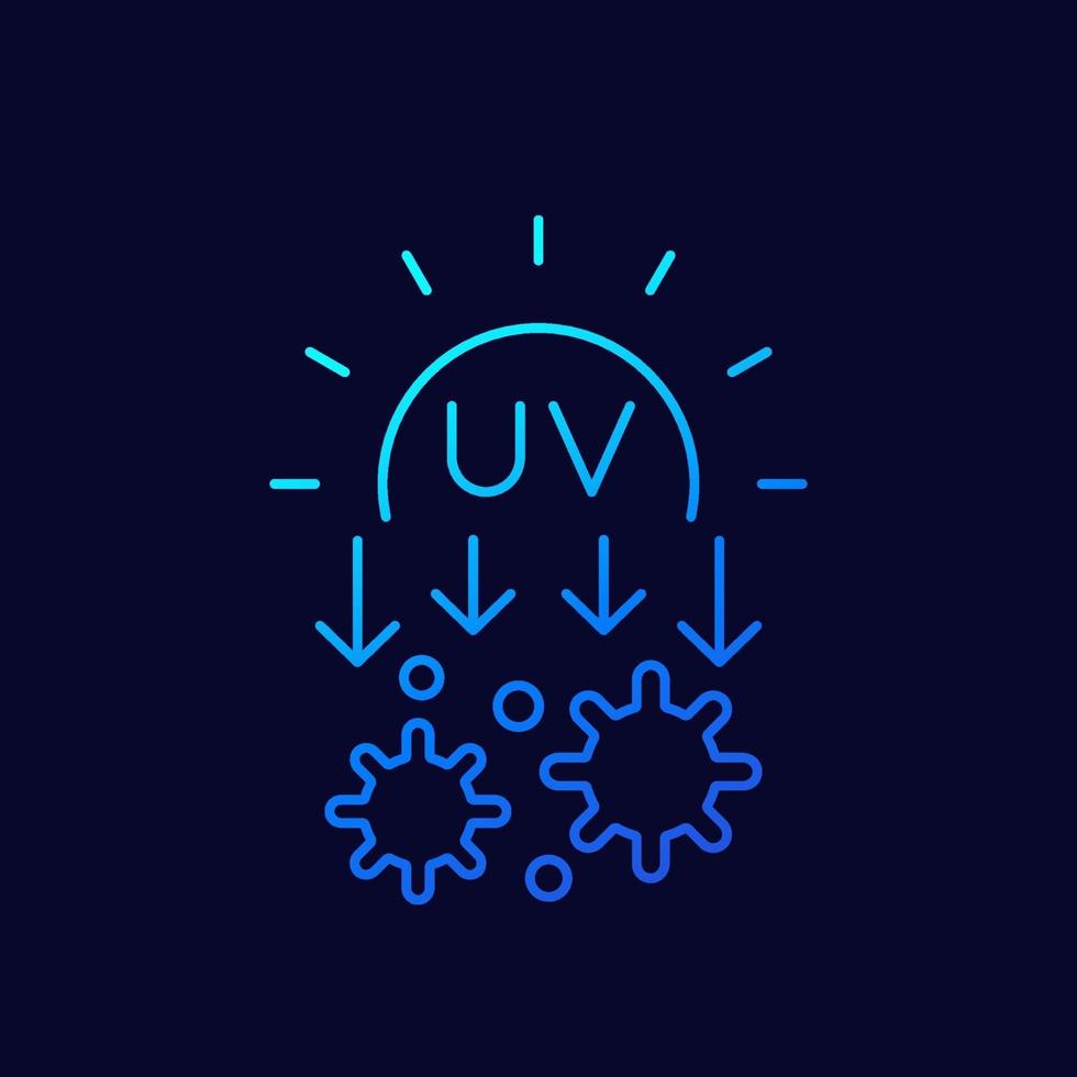 UV light for disinfection linear icon vector